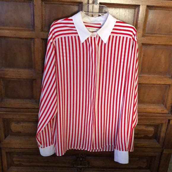 Vintage Liz Claiborne silk like polyester blouse. Size 10 - Picture 1 of 5